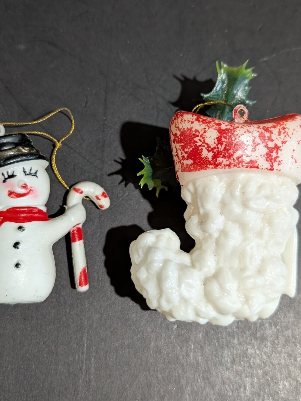 VTG Blow Mold Tree Ornaments Lot Of 14 Santa Snowman Stocking - Picture 11 of 11